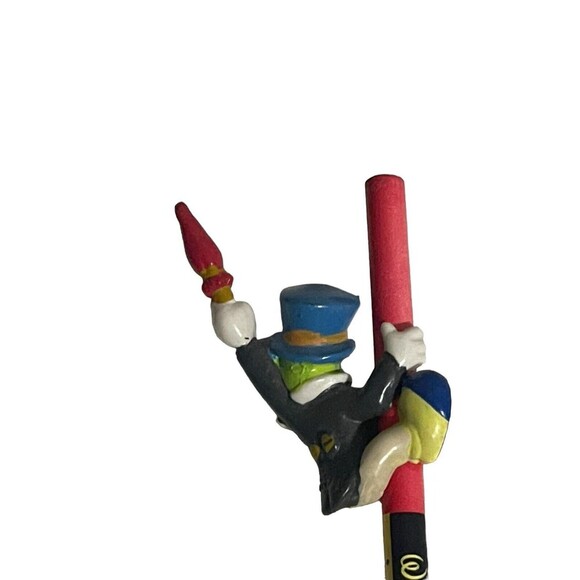 Vintage Disney PINOCCHIO JIMINY CRICKET Pencil with Topper Figure Applause - Picture 6 of 8